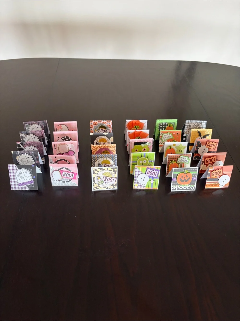 New Handmade Halloween Mini Foldable Surprise Cards - Set of 30, Colorful 2 x 2